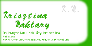 krisztina maklary business card